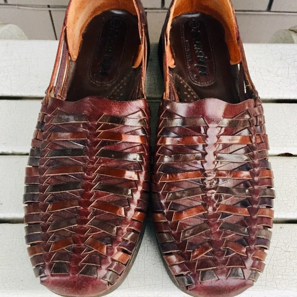 mens woven leather sandals